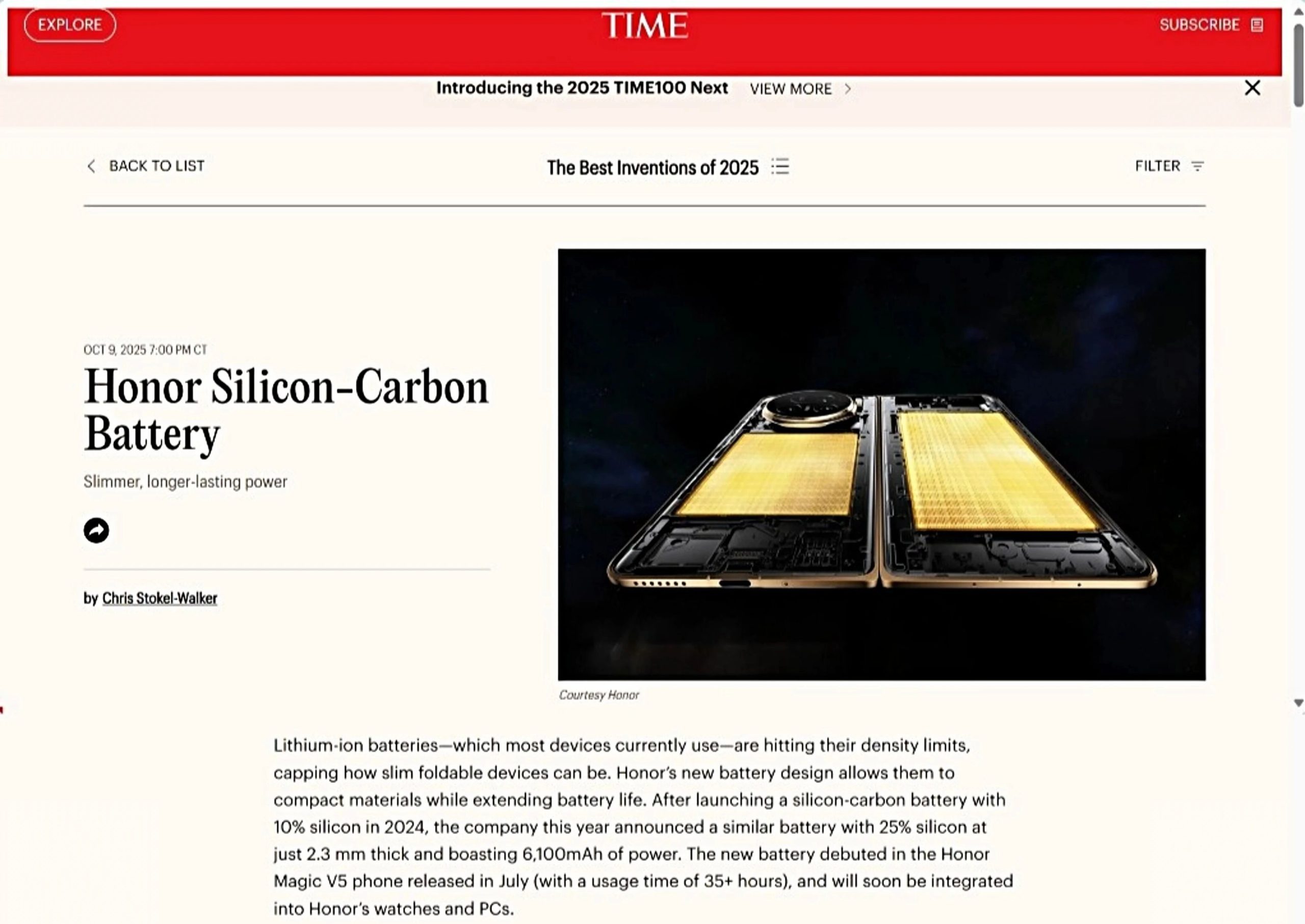 《时代》周刊推荐！耀石锂电核心技术引领电池革新